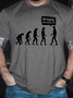 Men‘s Funny Evolution Go back, we fucked up!Crew Neck Casual T-Shirt