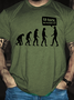 Men‘s Funny Evolution Go back, we fucked up!Crew Neck Casual T-Shirt