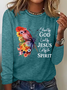 Blessed By God Loved By Jesus Led By The Spirit Casual Butterfly Shirt