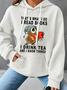 Women Owl That’s What I Do I Read Books I Drink Tea And I Know Things Text Letters Simple Hoodie Loose Hoodie