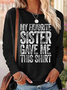 Funny Sister Regular Fit Cotton-Blend Simple Long Sleeve Shirt