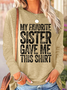 Funny Sister Regular Fit Cotton-Blend Simple Long Sleeve Shirt