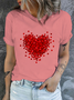 Cotton Casual Crew Neck Regular Fit Heart T-Shirt