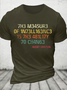 Cotton The Measure Of Intelligence Is The Ability To Change Vintage Casual Loose Crew Neck T-Shirt