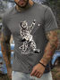 Men’s Rock Cat Animal Casual Crew Neck T-Shirt