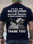 Cotton To All The Men And Women In The Military Serving Our Country Thank You Text Letters Casual T-Shirt