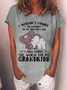 Women's Funny I Wouldn't Change My Grandkids For The World But I Wish I Could Change The World For My Grandkids Elephants Casual Loose T-Shirt