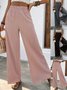 Loose Plain Casual Drawstring Pants