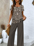 Casual Loose Square Neck Two-Piece Set