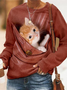 Crew Neck Casual Sweatshirt
