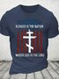 Blessed Nation Psalm 33 22 4th of July Cotton T-shirt