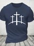 Retro Distressed Rolled Design Faith Print Cotton T-shirt