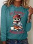 Owlways Reading Books Casual Long Sleeve Shirt