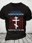 Blessed Nation Psalm 33 22 4th of July Cotton T-shirt