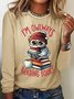 Owlways Reading Books Casual Long Sleeve Shirt