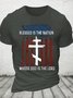 Blessed Nation Psalm 33 22 4th of July Cotton T-shirt