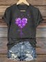 Alzheimer's Awareness faith Casual Crew Neck T-Shirt