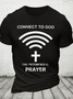 Connect To God Vintage Faith Print Cotton T-Shirt