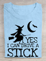 Halloween Buckle Up Buttercup You Just Flipped My Witch Switch Cotton T-Shirt