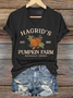 Women's Hagrid'S Pumpkin Patch Print V Neck T-shirt