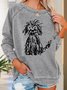 Vintage The Cute Dog Print Casual Sweatshirt