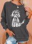Vintage The Cute Dog Print Casual Sweatshirt
