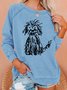 Vintage The Cute Dog Print Casual Sweatshirt