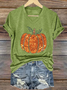 Women's Sequin Pumpkin Print Casual T-Shirt