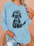 Vintage The Cute Dog Print Casual Sweatshirt
