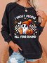 Retro I Ghost People Halloween Cute Ghost Pumpkin Casual Sweatshirt