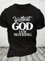 Vintage Faith Print Cotton T-Shirt