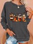 Skeleton Coffee Cups Halloween Casual Sweatshirt