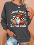 Retro I Ghost People Halloween Cute Ghost Pumpkin Casual Sweatshirt