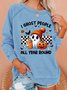Retro I Ghost People Halloween Cute Ghost Pumpkin Casual Sweatshirt