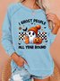 Retro I Ghost People Halloween Cute Ghost Pumpkin Casual Sweatshirt