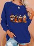 Skeleton Coffee Cups Halloween Casual Sweatshirt
