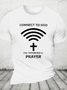 Connect To God Vintage Faith Print Cotton T-Shirtw