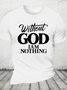 Vintage Faith Print Cotton T-Shirt