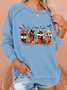 Skeleton Coffee Cups Halloween Casual Sweatshirt