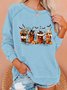 Skeleton Coffee Cups Halloween Casual Sweatshirt