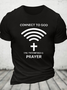Connect To God Vintage Faith Print Cotton T-Shirtw