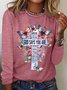 God Says You Are Cross Bible Verse Cross With Watercolor Flowers And Butterflies Casual Long Sleeve Shirt