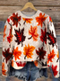Knitted Simple Loose Maple Leaf Sweater