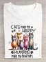 Cats Make Me Happy Humans Make My Head Hurt Cotton T-shirt