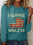 American Flag Print Casual Long Sleeve Shirt