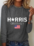 American Flag Print Casual Long Sleeve Shirt