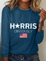 American Flag Print Casual Long Sleeve Shirt