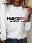 American Flag Print Casual Long Sleeve Shirt
