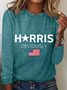 American Flag Print Casual Long Sleeve Shirt