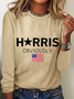 American Flag Print Casual Long Sleeve Shirt